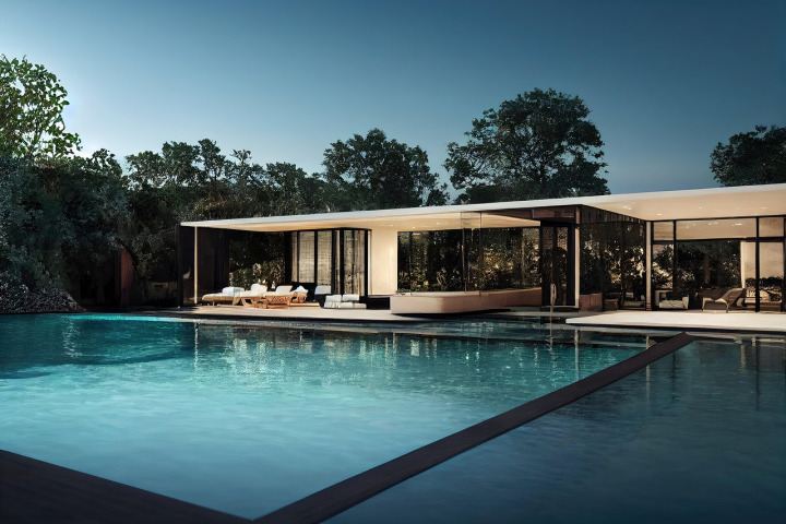 Pool enclosure home exterior